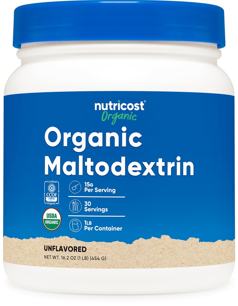 Nutricost Organic Maltodextrin Powder 1lb - Gluten Free, Non- GMO