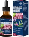 Black Cohosh Menopause Dukungan Drops, Phytoestrogen Suplemen W / Red Clover, Motherwort & St. John 's Welt Extract for Hot Flashes, Night Sweats & Comfort. Cimicifuga para Menopausia. 2oz