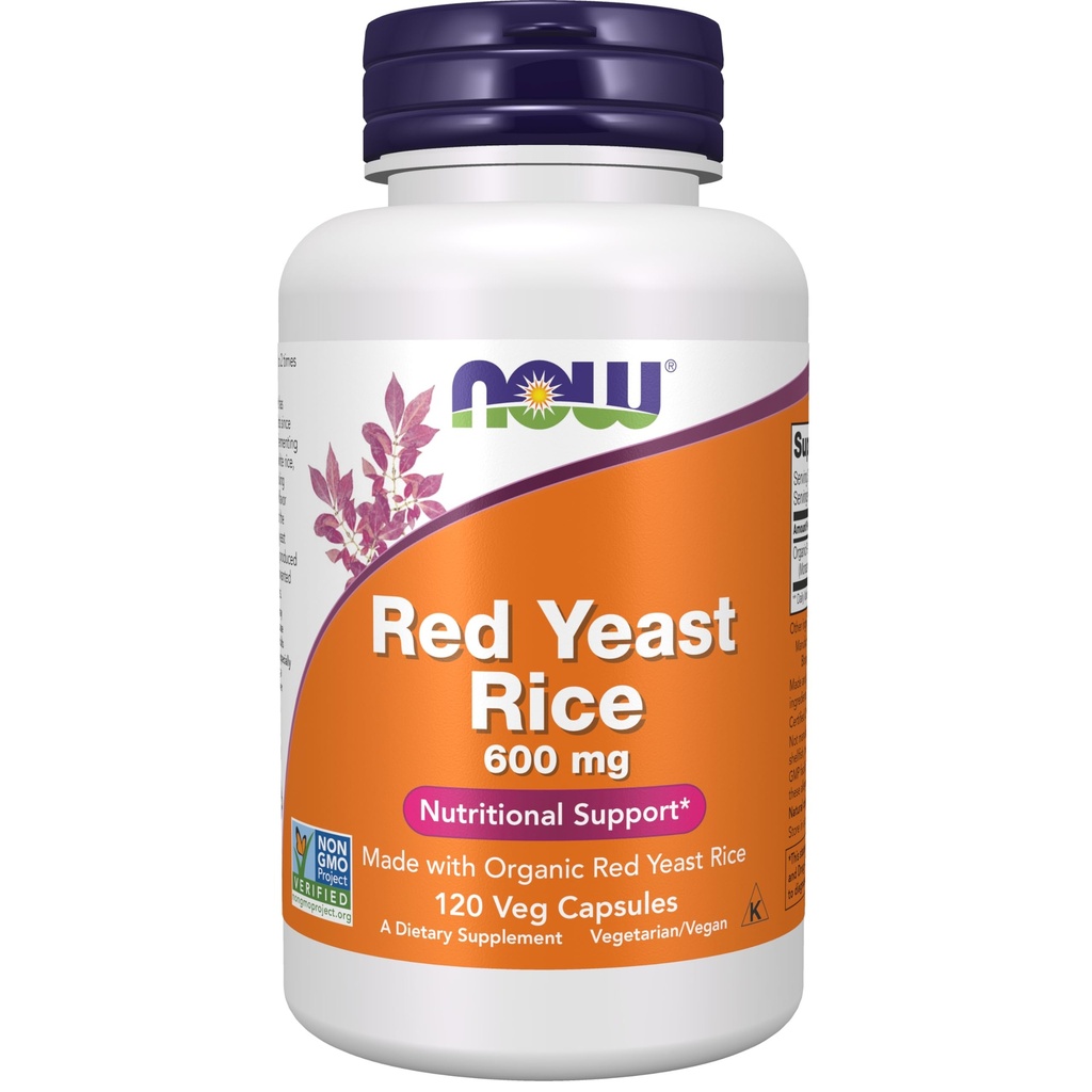 Suplemen SEKARANG, Red Yeast Rice 600 mg, Dibuat dengan organik Rice Yeast Merah, 120 Veg Capsules
