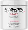 Codeage Multi Amino + BCAA & EAA Suplemen, Semua 9 EscalyAmino Acids, Freedom Form Branched- Chain Amino Acid Pills, Sport Suplemen, Pre & Post Workout, Liposal Delimen, Vegan, 240 Capsules
