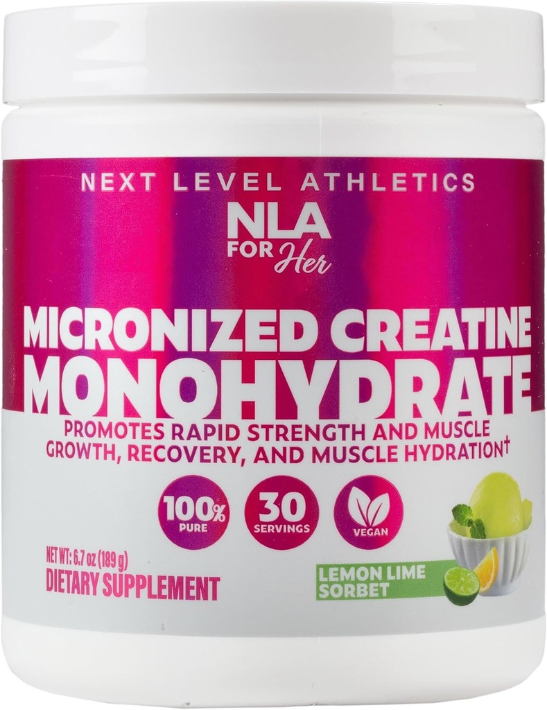 Creatine Monohydrate-nya dimikronisasi untuk Perempuan (30.5g Pelayan) Great Tasting Leme Sorbet Sorvored- Lean Muscle Growth & Workout Recovery, Boost Perforce- Vegan, No Bloating or Water Retention