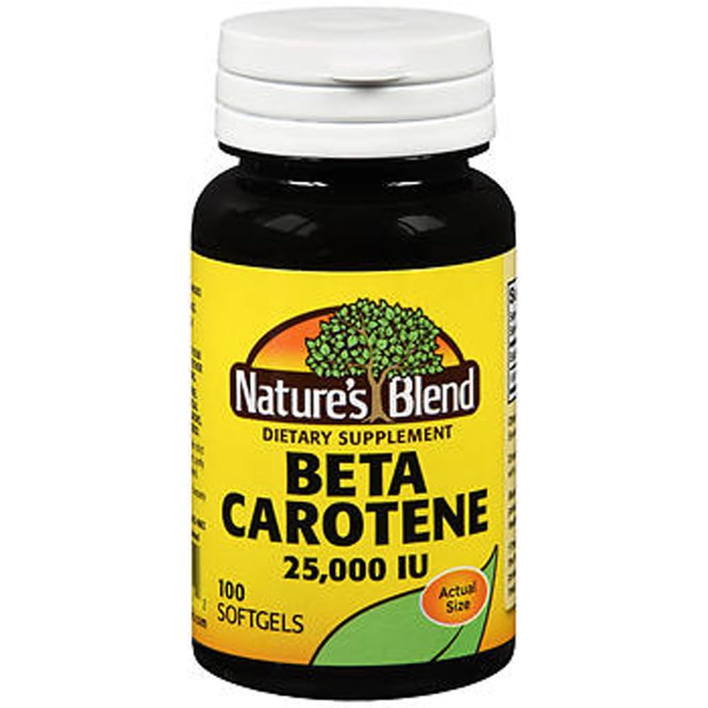 Nature 's Blend Beta Carotene 25000 IU - 100 Soft Gels, Pack of 2
