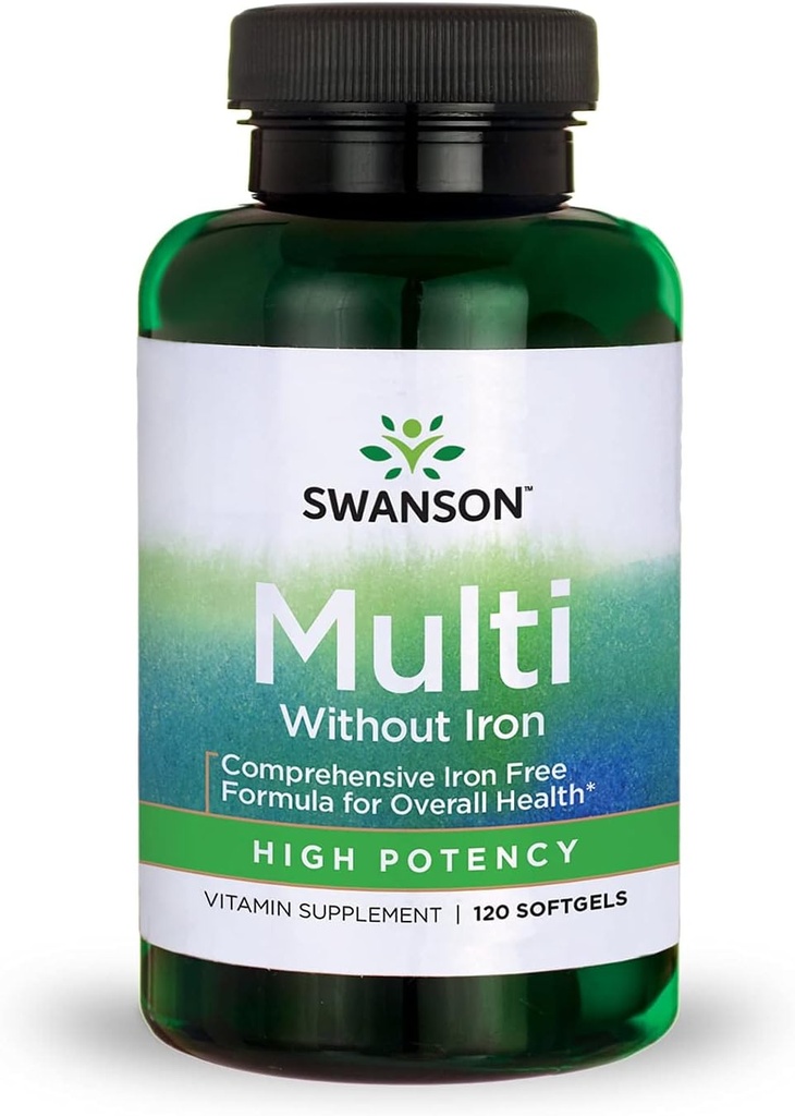 Swanson Multi Without Iron Multivitamin Health Suplemen Iron- Free Formula 120 Softgels Sgels