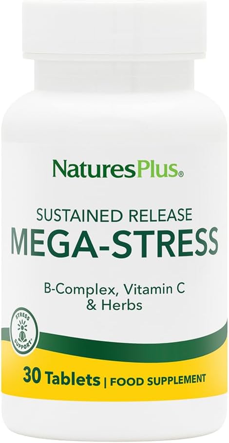 Natures Plus Mega Complex, Deadbed - 30 Vegetarian Tablet - B Complex, Vitamin C Suplemen, Chamomile & Herbs - Gluten- Free - 30