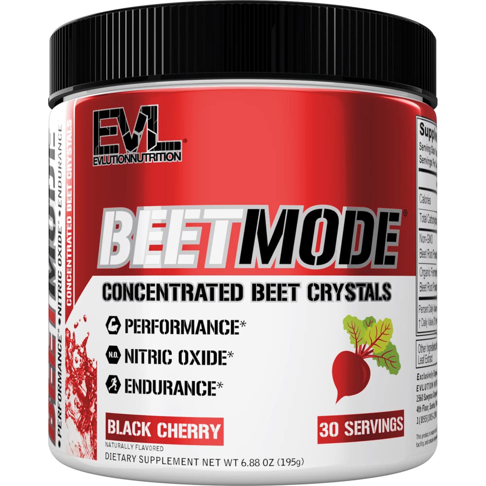 Evolution Nutition BeetMode - Beet Root Powder - Nitric Oxide Booster - Black Cherry Flavor - Pra atau Post-Workout Suplemen Enhanced Energy & Performance - Vegan & Gluten Free - 30 Servings