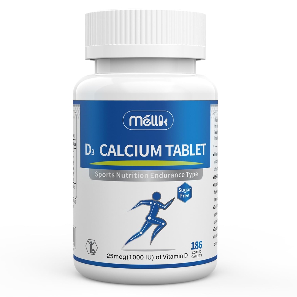 Calcium-Supplemen Vitamin-D3 1200 -mg Magnesium- Mini - 186Tablets Unflagranted Slow Lear Health Women dan Men Dietary Supplemen Mudah untuk Swallow Sugar Free