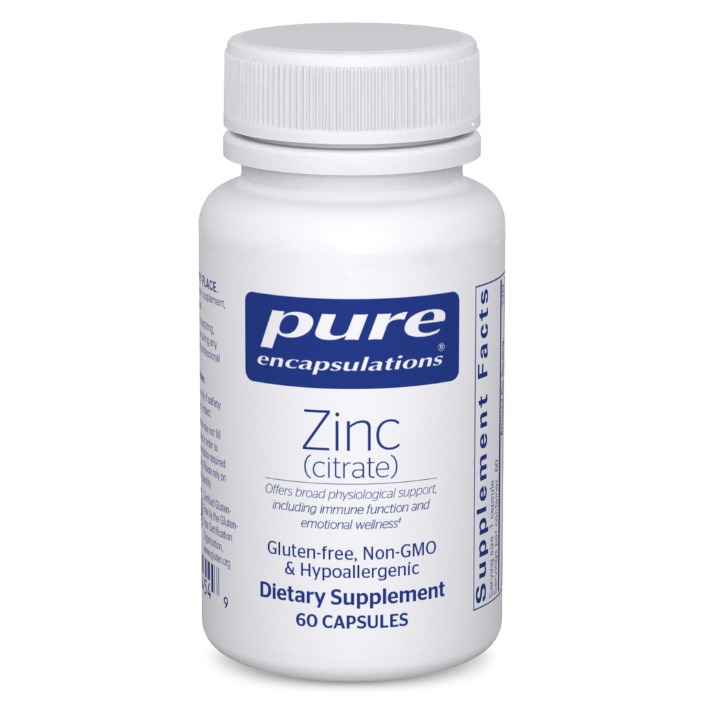 Encapsulasi Murni Zinc (Citrate) - untuk sistem kekebalan tubuh, Pengembangan dan Metabolisme * - Suplemen Mineral dengan Enzymes - Zinc Absorbable - Vegan & Non-GMO - 60 Kapsul