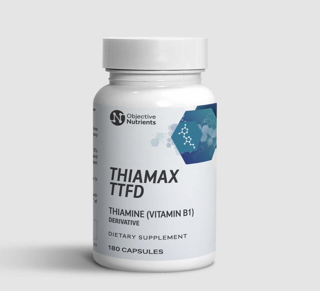 Thiamax Vitamin B1 (Thiamine TTFD), The Original, No Toxic Fillers, Supports Energy Metabolism, High Dose, Thiamine TTTFD, All Active Ingreations 100mg, 180 Count