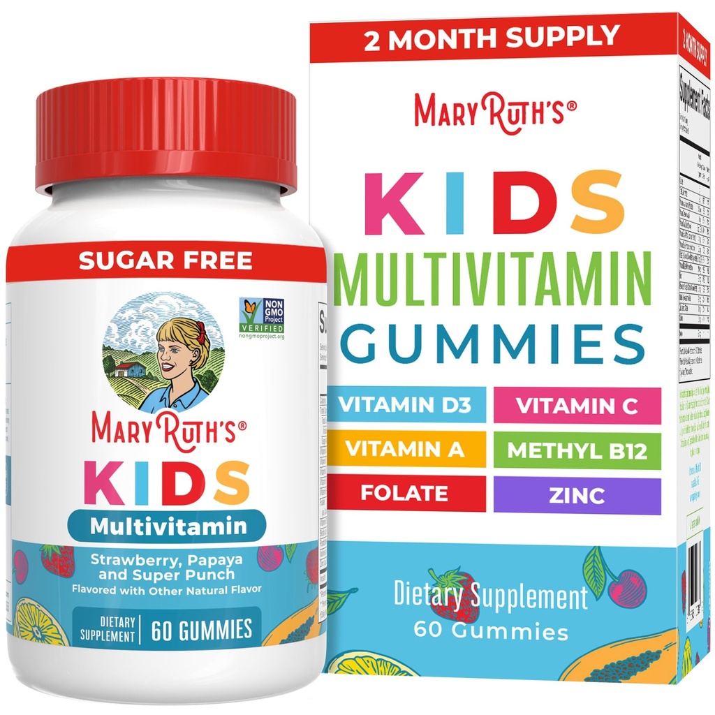 MaryRuth Organics Kids Vitamin 124; Multi 124; Gula Bebas 124; 2 Bulan Supply 124; Anak-anak Multivitamin Gummies untuk Ages 2 + 124; Vegan 124; Hanya 1 Gummy Hari 124; 60 Cacah