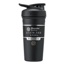 BlenderBottle Strada Shaker Cup Insulated Stainless Steel Water Bottle with Wire Whilk, 24- Ounce, Black