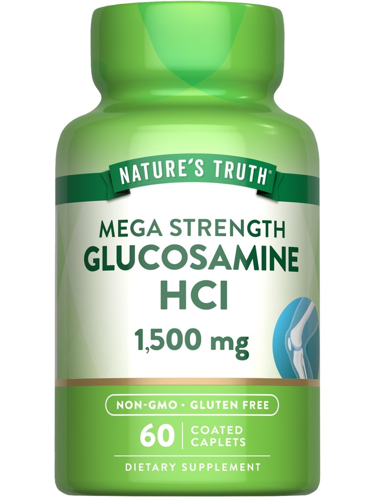 Alam Kebenaran Glucosamin HCI 1500mg 124; 60 Caplet 124; Kekuatan 1ga 124; Non- GMO & Gluten Free Suplemen