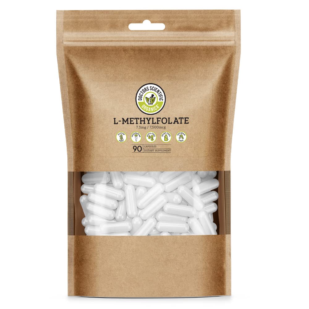 DSO L Methylfolat 7.5mg (5 MTHF Suplemen) - 90 Vegan Capsules (7.5 mg) - Aktif L Metil Flile Supplemen untuk Kendali Homocysteine - Folic Accid Vitamin - Eco- Frid Packaging