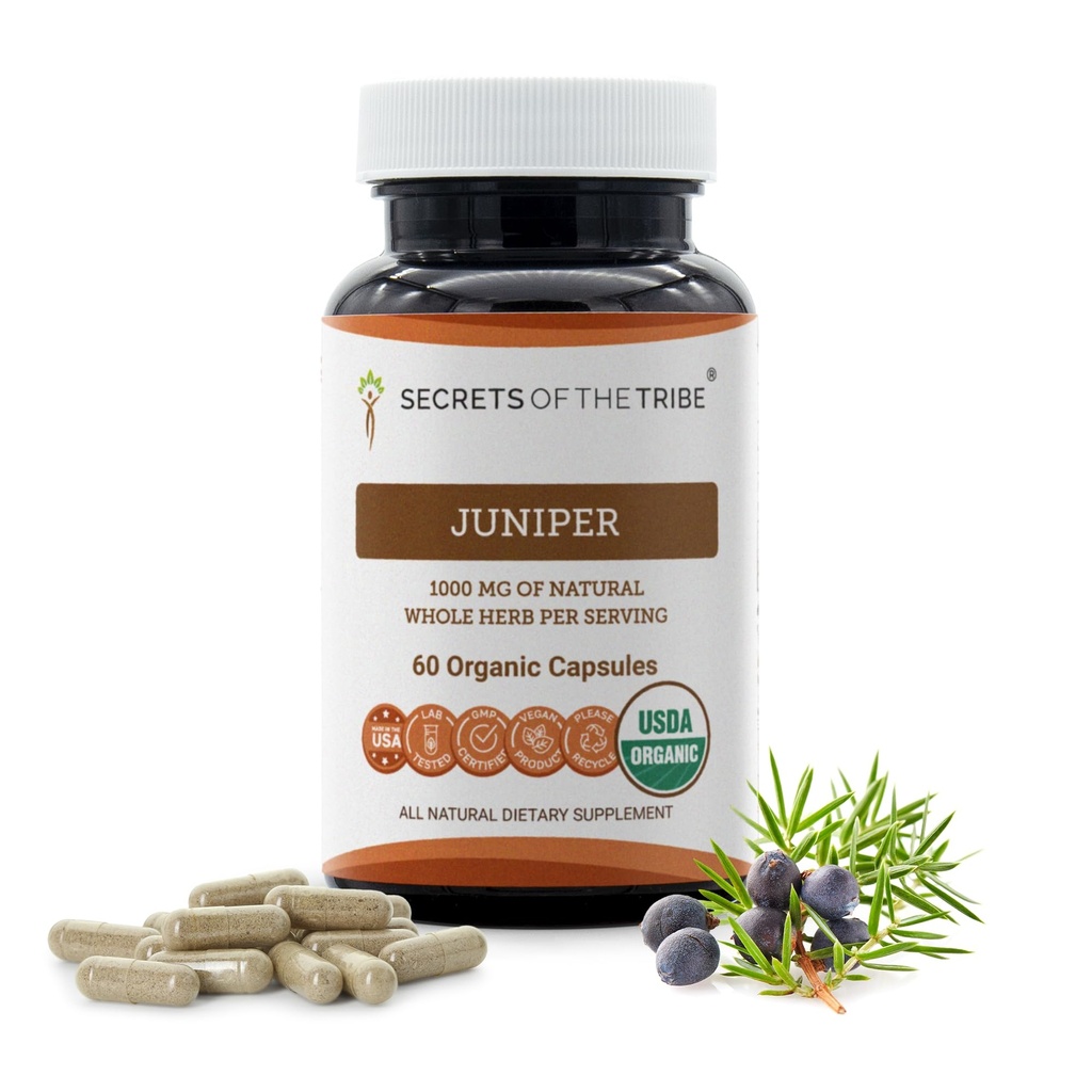 Rahasia Suku Juniper 60 Capsules, 1000 mg, USDA Organik Juniper (Junike Communis) Kering Berry (60 Kapsul)
