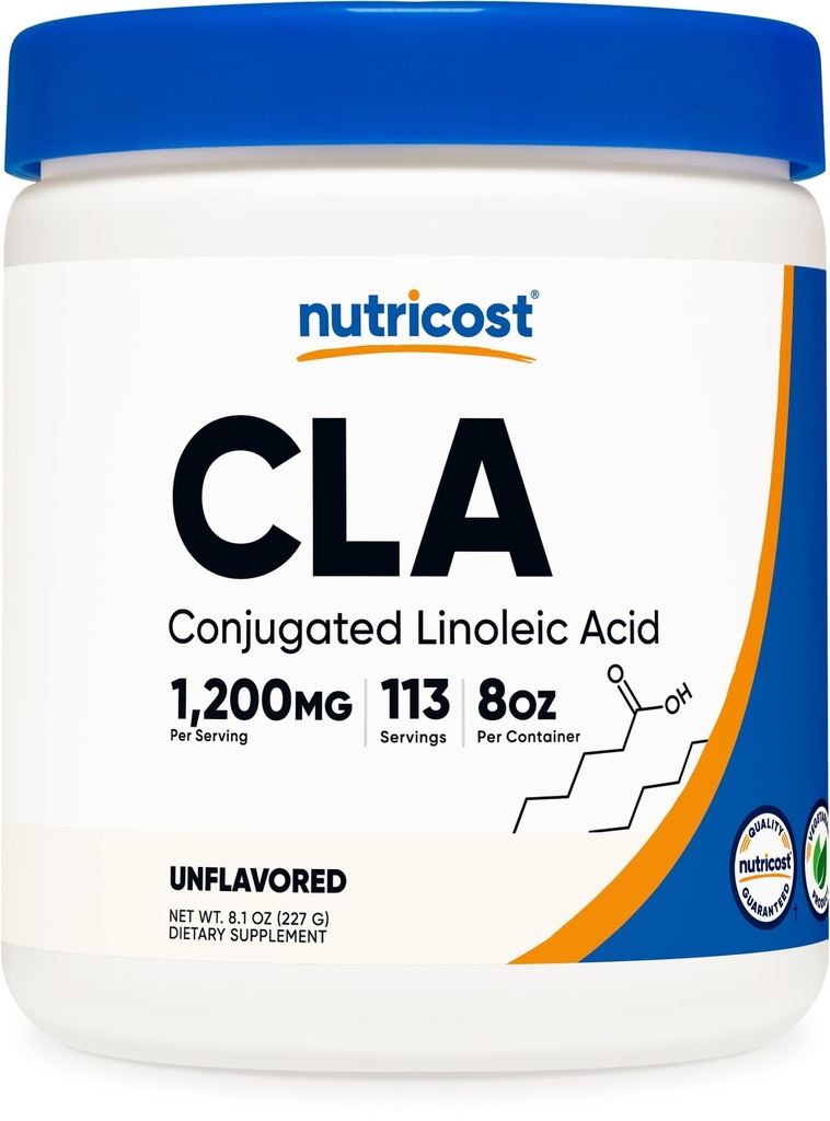 Nutricloss CLA (Conjugated Linolec Acid) 8oz (227g) powder - Gluten Free, GMO Free CLA Suplemen