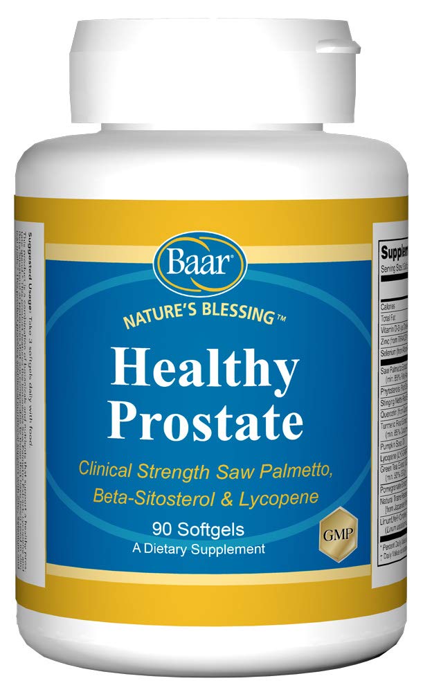 Baar Nature 's Blessing Heally Prostate Softgels, Clinical Strength Saw Palmetto, Beta- Sitosterol & Lycopene, 90 Softgeels