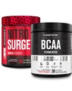 Jacked Factory Nitrospush Shred Thermogenic Pre- Workout di Watermelon & BCAA di Fruit Punch for Body Reposisi, Bangunan Otot dan Pemulihan