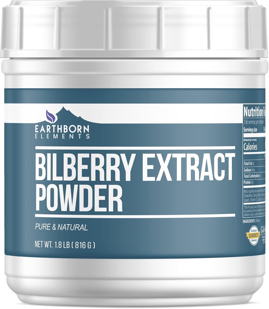 Elemen Bumi Bilberry Extract Powder 1.8 lb, Murni & Natural, Smoothies & Shakes
