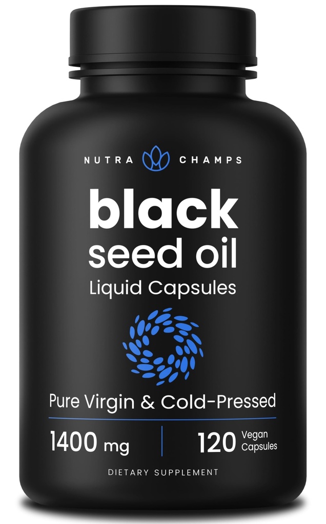NutraChamps Black Seed Oil Organic Cold Menekan 124; 120 Vegan Softgel 124; Virgin Nigella Sativa Pil dengan Vitamin E & Thymoquinone 124; Rich dalam Omega 3 6 9 124; Unfuxed Black Cumin Cusles Capsules