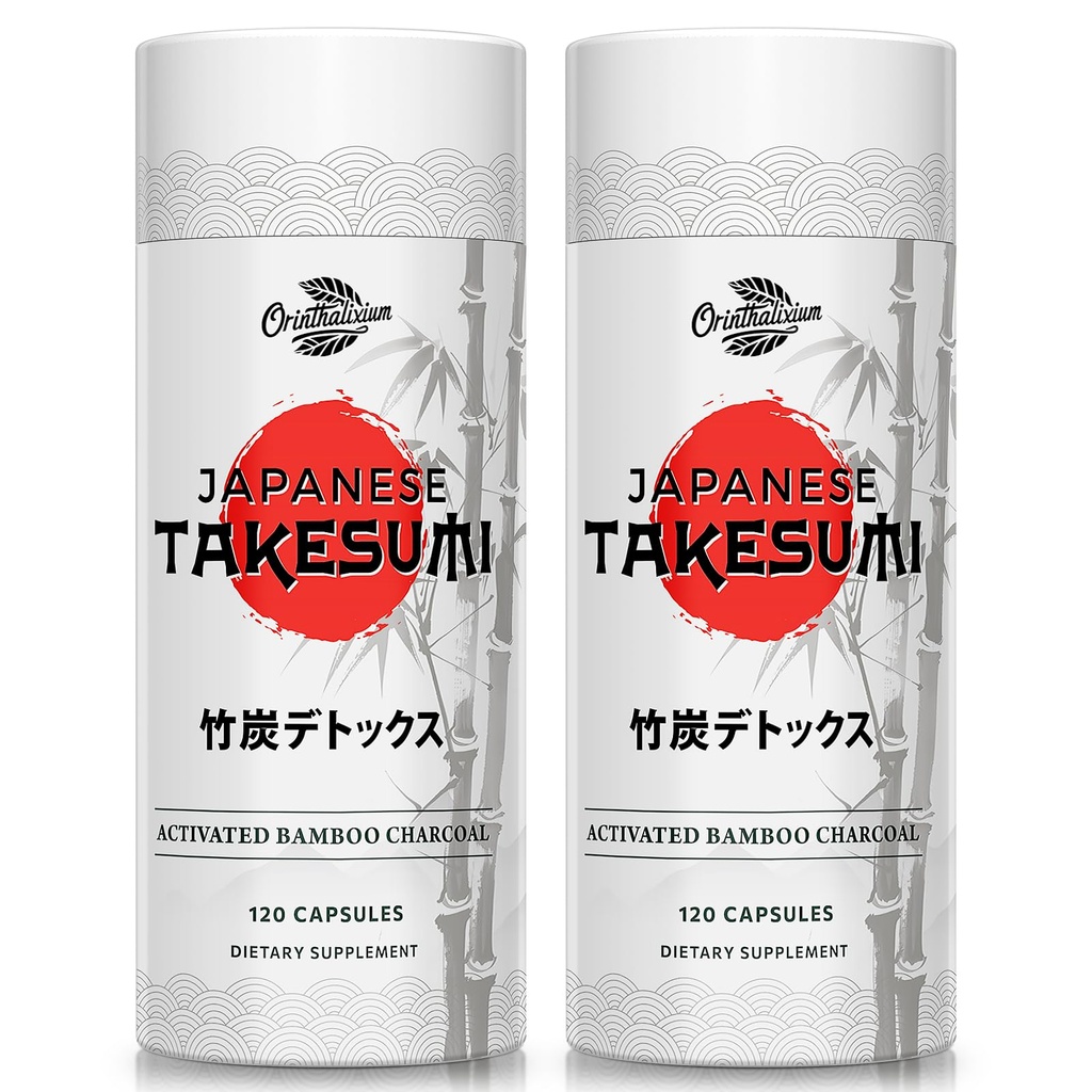 Takesumi Bambu Chararang 2000mg - Mengaktifkan Bambu dari Bambu untuk Absorpsi Max, Detox & Gut, 120 Vegan Capsules Atter2 Botol