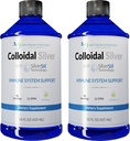 Liquid Perak Colloidal - 12 PPM Premium Silver Solution, 60 MCG Per Serving, All Natural, Vegan Immune System Support, Ionic Silver Water Daily Mineral Supplemen (2-16 Fl oz Bottles)