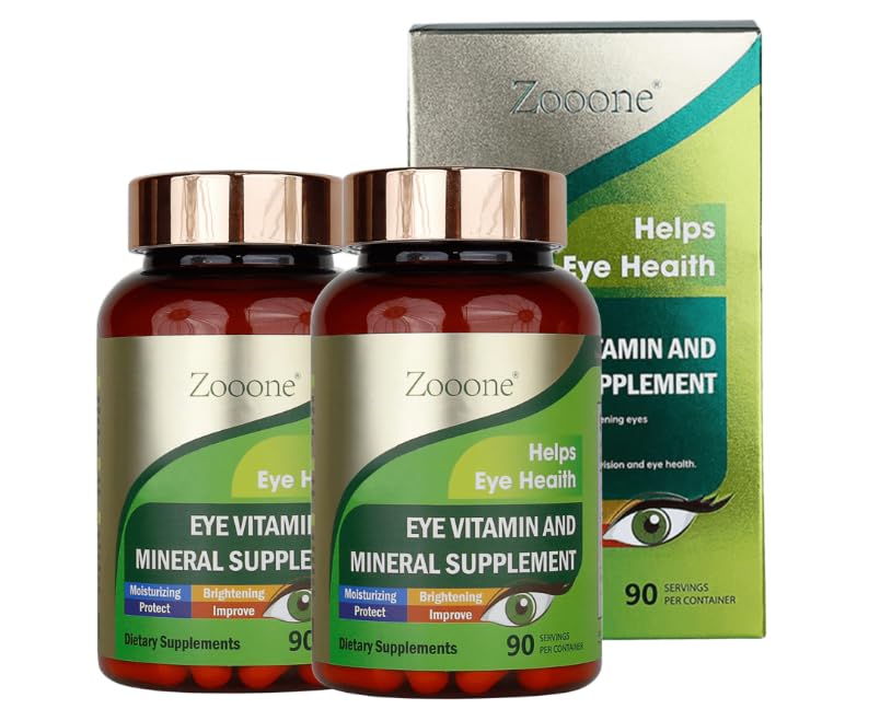 Zooone- Lutein Eye Vitamin Suplemen Kesehatan Macau dan Mata Kering, Berisi Lutein, Zinc, Vitamin C / E & Alaxanthin untuk Dukungan Kesehatan Mata, 90 Tablet (2)