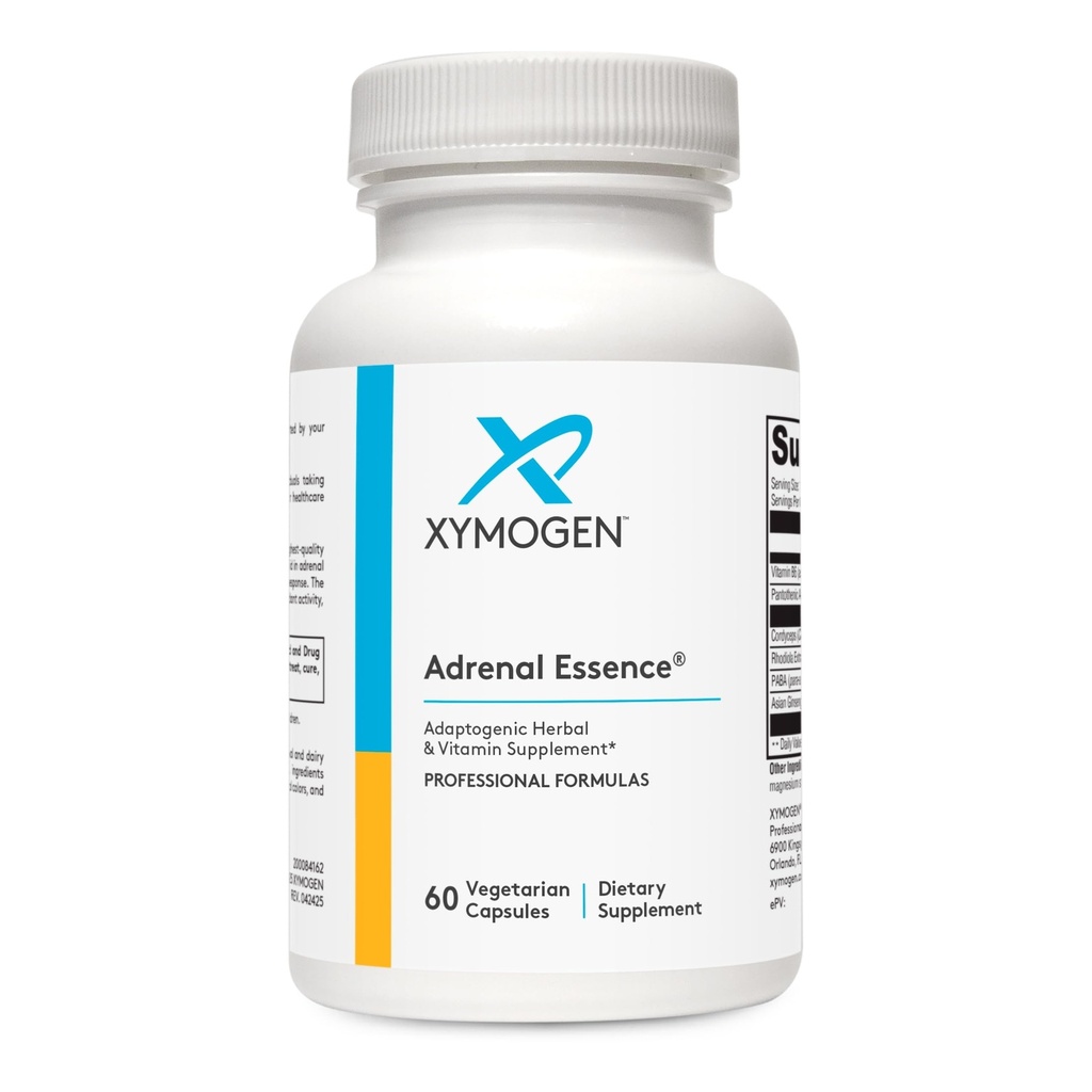 XYMOGEN Adrenal Essence - Dukungan Adrenal dengan Adaptogenic Herbs (Cordyceps, Rhodiola Extract, Ginseng) + B Vitamin - membantu mendukung Levels Energi Healthy dan Fungsi Imune yang Sehat (60 Capsules)