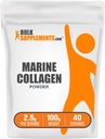 BulkSuplements.com Marine Collagen Powder - Marine Collagen Peptides Suplement, for Hair, Skin, & Nails - Hydyrolyzed & Gluten Free, 2.5g per Serving, 100g (3.5 oz) (Paket 1)