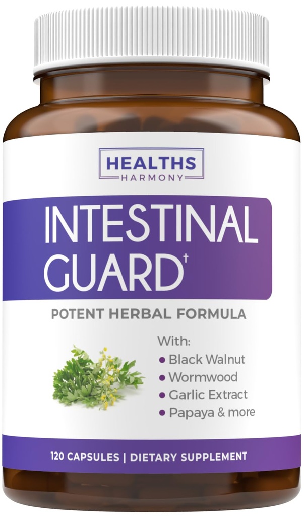 Penjaga Intestinal (Non-GMO) Menjaga Kesehatan Intestinal - Formula Alam dengan Wormwood, Black Walnut, Goldenseal, Pau D 'Arco, Clove, Garlic, More - All In One Supplemen -120 Capsules (Tanpa Pil)