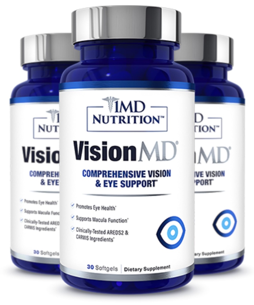 1MD Nutrition VisionMD Eye Vitamin CARMIS - dengan Lutein & Dalxanthin 124; Supports Vision Health, Edry Eye Strain, & Occasional Dry Eye 124; 90 Softgels (3- Pack)
