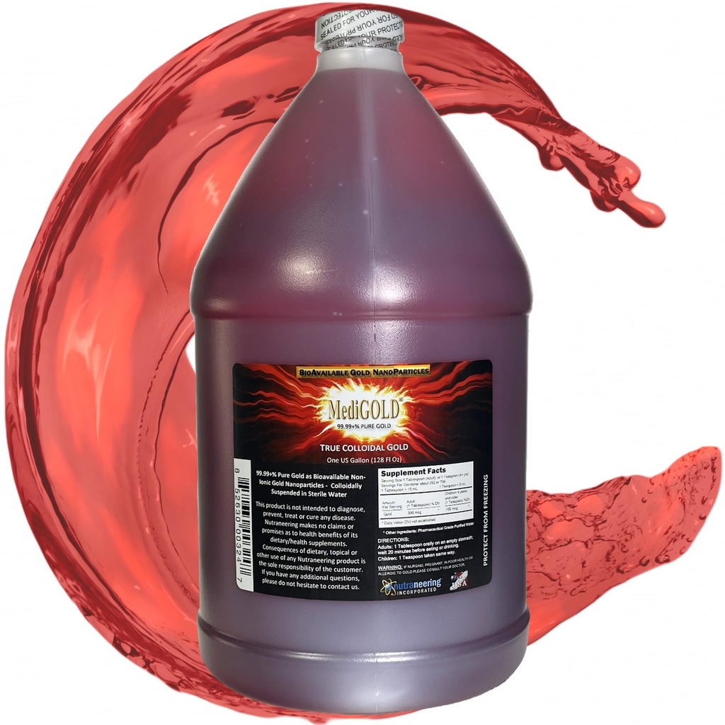 True colloidal Gold - 1 U.S. Gallon di BPA Free Plastic kendi