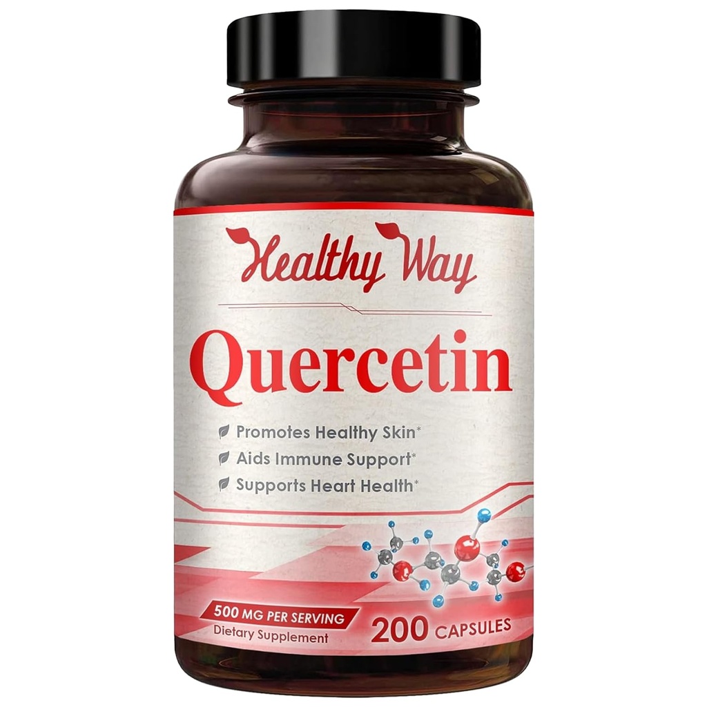Suplemen Antioksidant Quercetin Kekuatan Tinggi Quercetin 500mg Capsules - Setelah Daily Powerful Antioksidant Quercetin Suplement untuk Heart Aging Skin Brain dan Imune Support - Vegan Friendly Gluten- Free Made in USA (200 Servings)