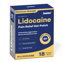 Sumifun 4% Lidocaine Pain Relief Patch - OTC Maksimal Kekuatan - Fleksible & Long- Lasting, 18- Count Lidocaine Patch for Back, Neck, Muscle, Gabungan Pain Patch