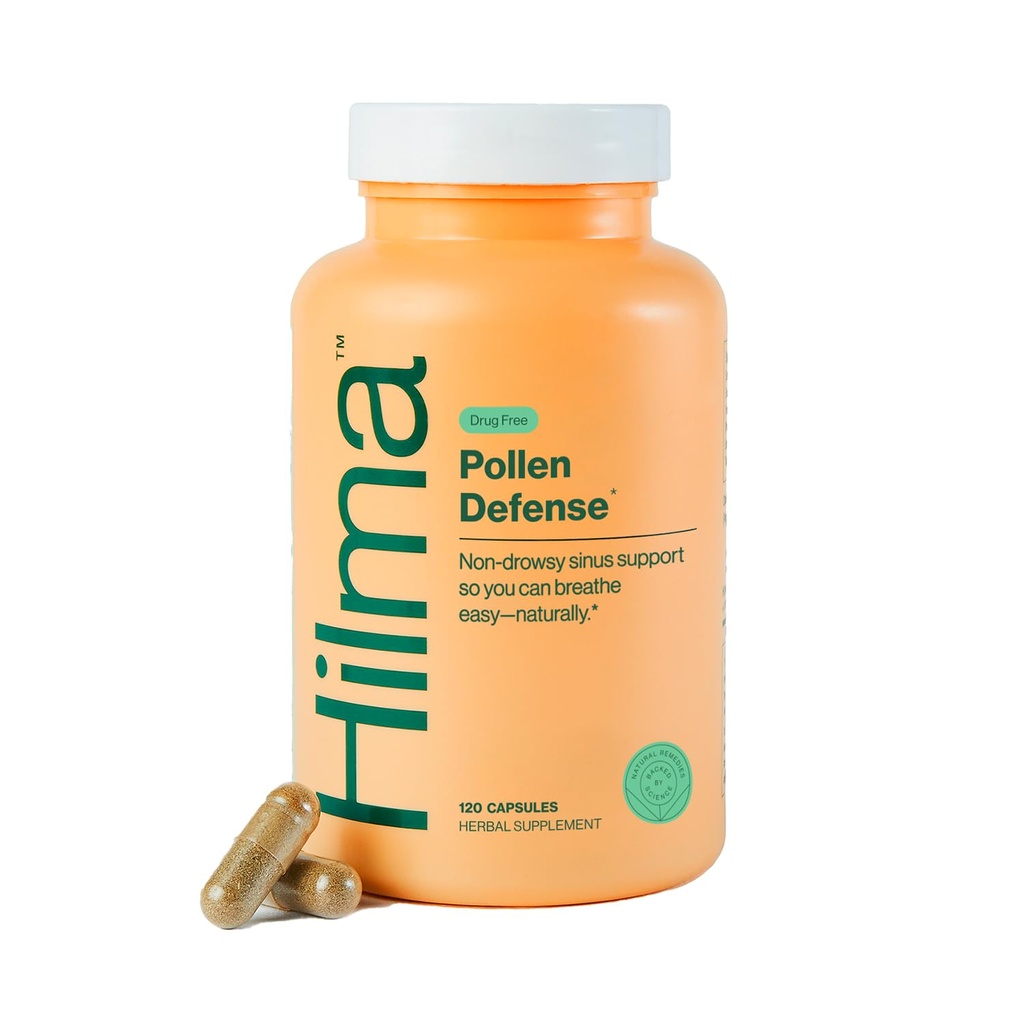Dukungan Hima Natural Sinus, Allergy dan Sinus Relief dari Pollen dan Dust w / Butterbur, Stinging Nettles dan Spirulina, Non-Drowsy, Organik, Secara klinis Proven Ingrediens, 120 Vegan Capsules