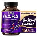 GriMEd GABA 16,280mg - X15 Power dengan 5- HTP, L-Theanine, Magnesium, Ashwagandha - Relax & Restore, Dukung Sleep Well (150 Count (Paket 1))