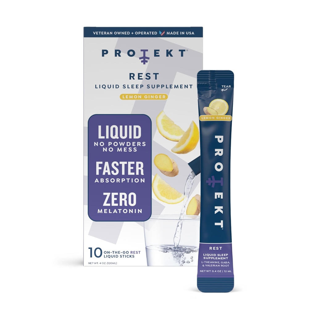 PROTEKT GABA L Theanine Suplemen 124; Melontin- Free Sleep Aid untuk Orang Dewasa 124; Valerian Root for Night Dup & Revelful Sleep 124; GABA Cela Liquid Drind Mix untuk Orang Dewasa 124; Lemon Ginger, Paket 10