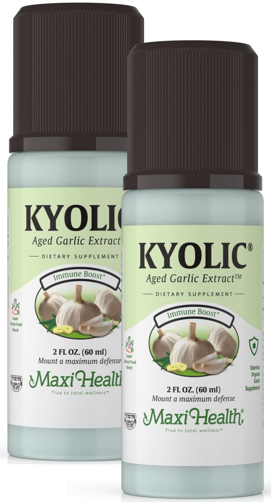 Kyolic Aged Oged Extract Liquid - Odorless Balicy Supportions - Organis Bawang Putih - Organik Suplemen Bawang Putih untuk Kesehatan Hati (2 Pack)