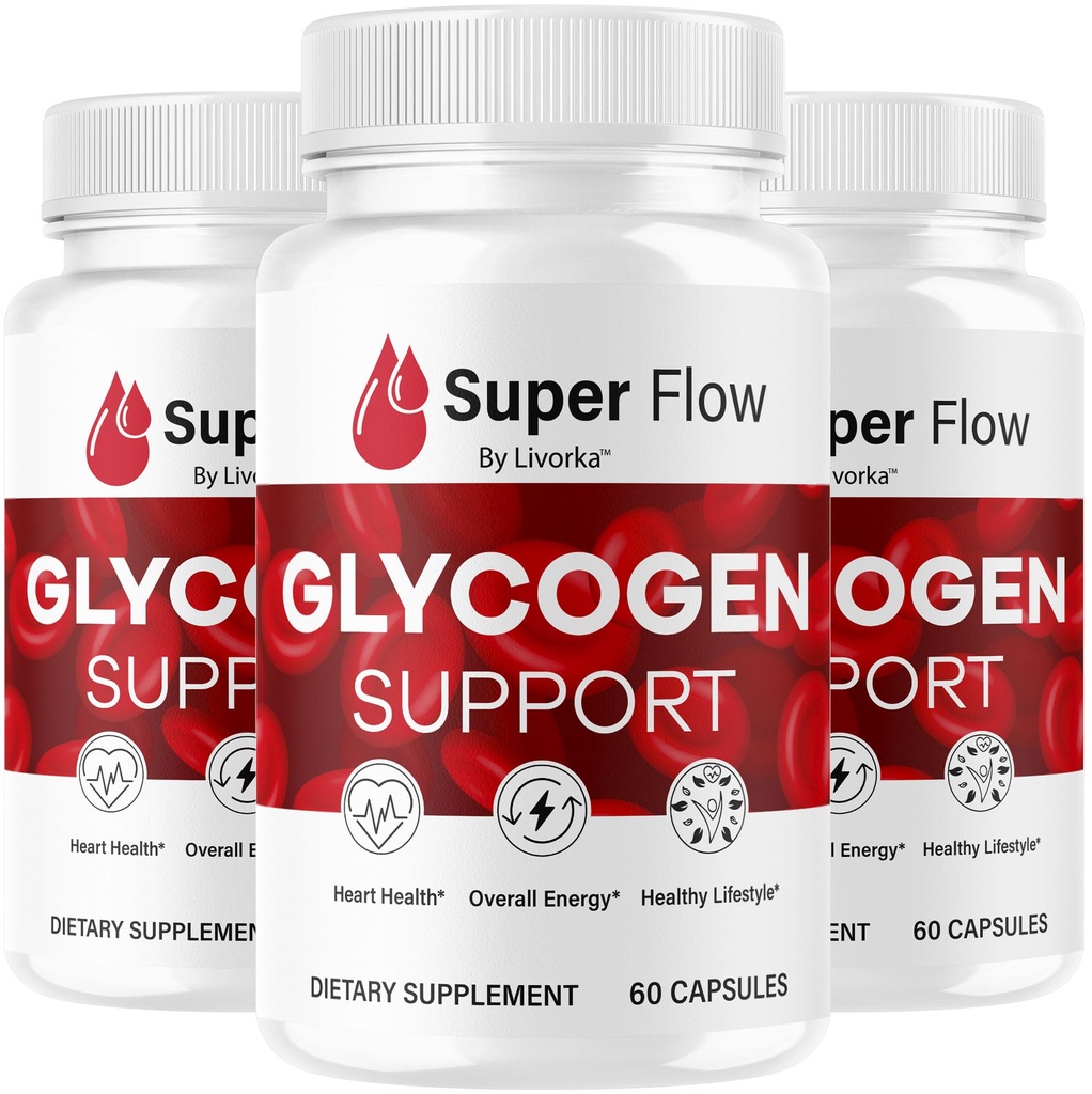(3 Paket) Super Flow Glycogen - SuperFlow Glycogen Dukung Kapsul, Super Flow, Glycogen Dukung Super Flow, SupperFlow Glycogen Dukungan, Super Flow Glyco Optimizer, 90 Capsules untuk 3 Bulan