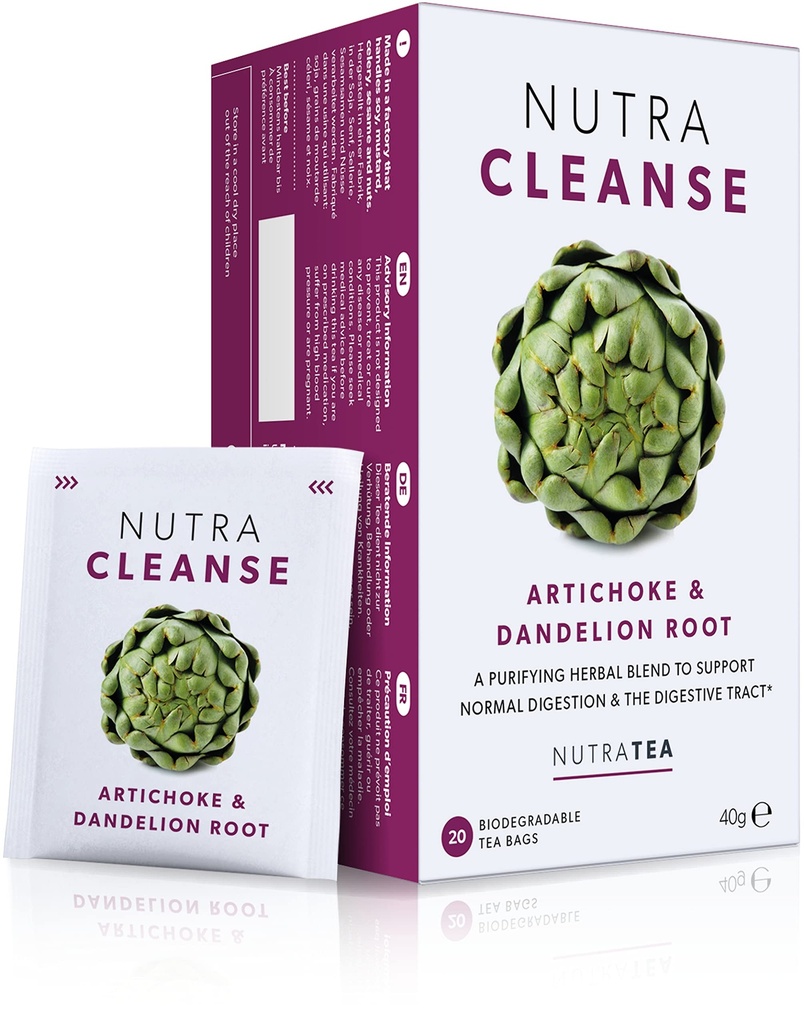 Nutra Tea NUTRACENSE - Detox Tea 126; Colon Cleanse Tea 124; Konstipation Tea Tea - Full Body Detox Cleanse - Termasuk Root & Burdock Root - 20 Individually Wrapped Bags - Herbal Teas (1 Pack)
