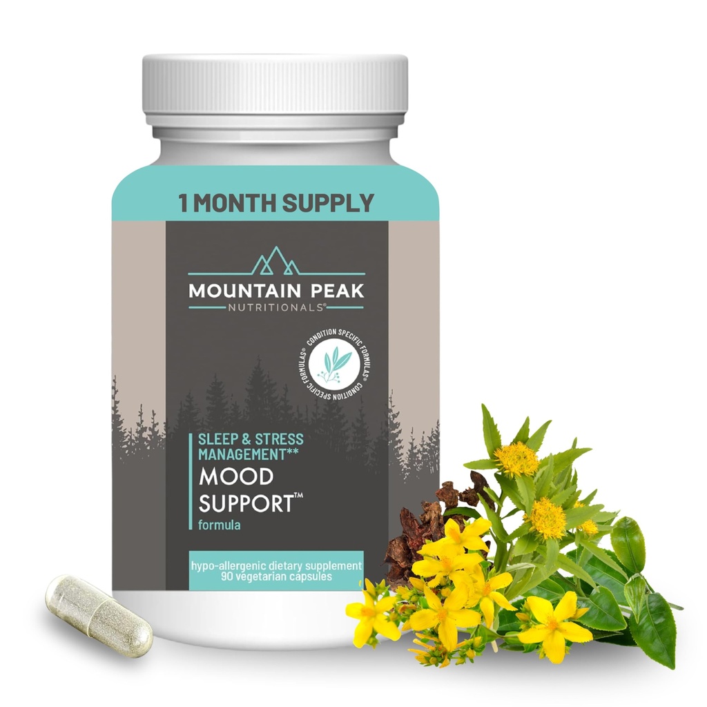 Mountain Peak Nutronionals Mood Support Formula - Support Serotonin Levels - Hypoalergenic Dietary Supplemen (90 Vegetarian Capsules)