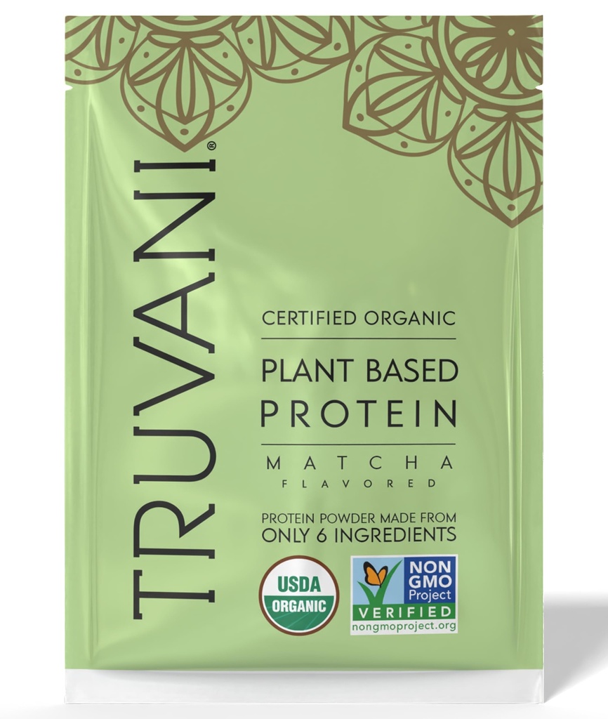 Truvani Vegan Pea Protein Powder 124; Matcha 124; 20g Organic Plant Based Protein 14; 1 Serving 124; Keto 124; Gluten & Dairy Free 124; Low Carb 124; No Added Sugar