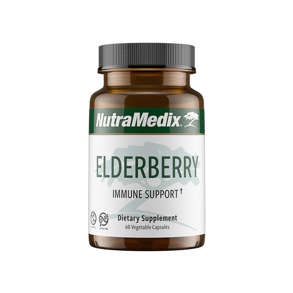 NutraMedix Elderberry Antioksidants Supplemen Kapsul - Elderberry Ekstrak Procea Healthy Inflamatory Response, Daily Immune Dukungan, dan Kesehatan Bowel (60 Capsules)