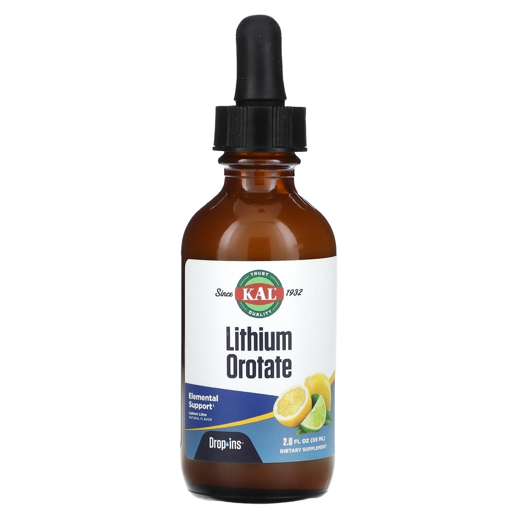 Lithium Opin Drops, Lemon Lime, 2 fl oz (59 ml), KAL