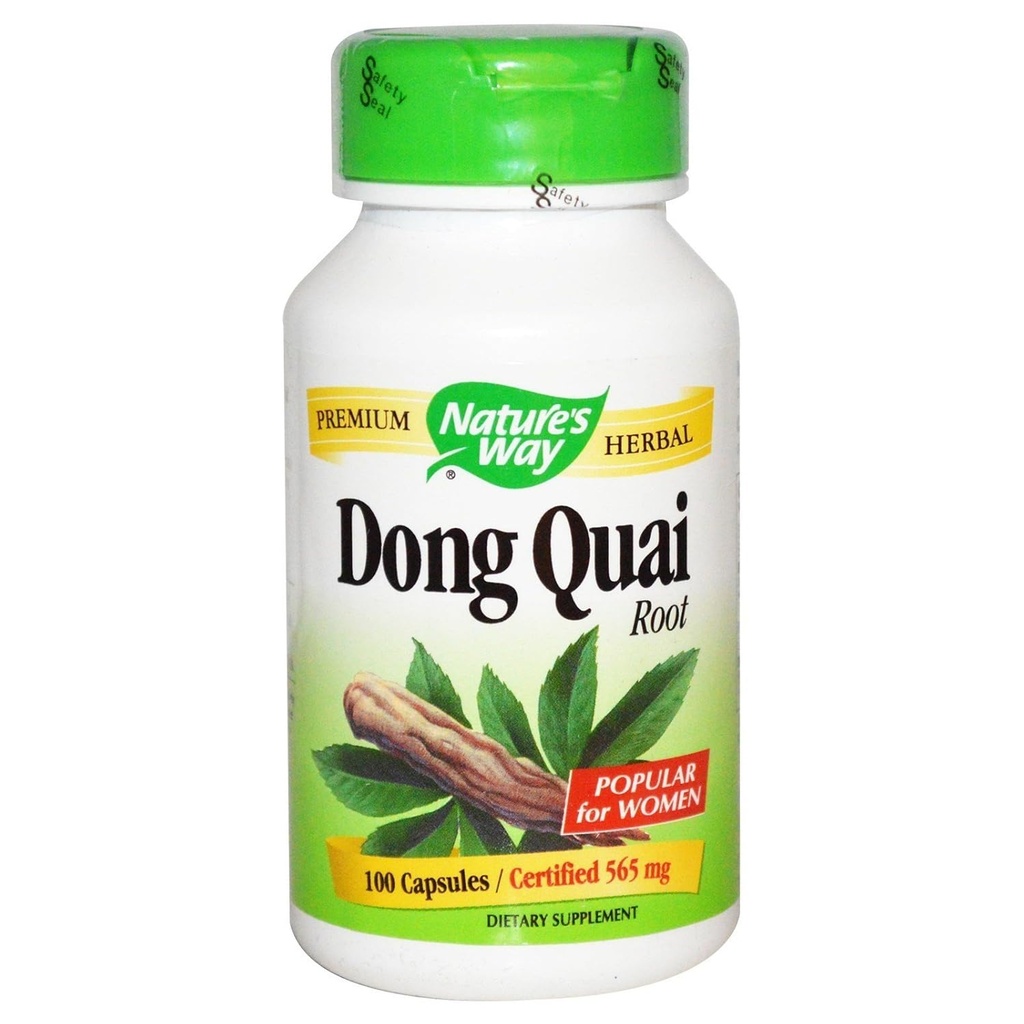 Natures Way Dong Quai Root Capsule, 565 Mg - 100 per pak - 3 pak per kasus.