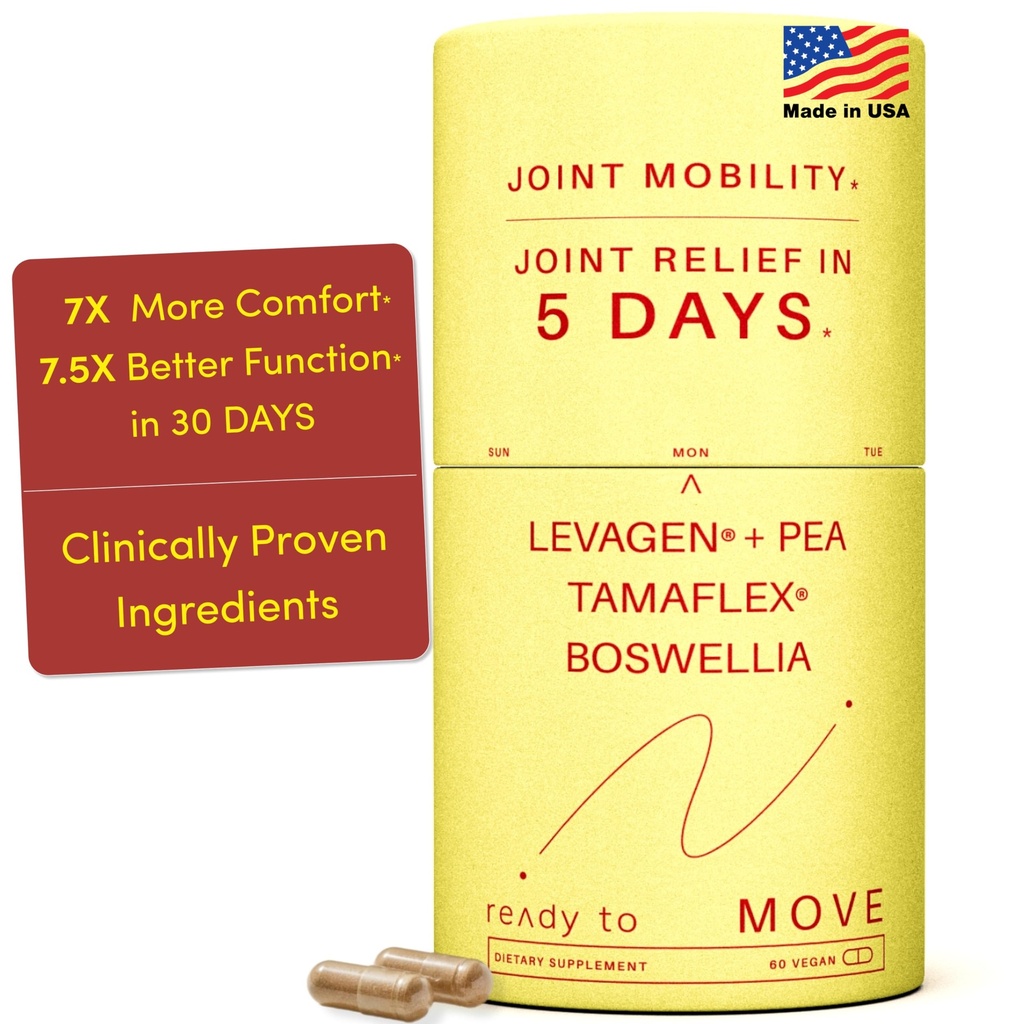 Suplai Bersama Move Akting 124; Tamaflex ® Turmeric & Tamarind, Legagen ® + PEA Palmitoyolhanolamide, Boswellia Serrata, Bioperine Shell Pepper Ekstrak 124; Dukungan Gabungan & Mobile 124; 60 Vegan Caps