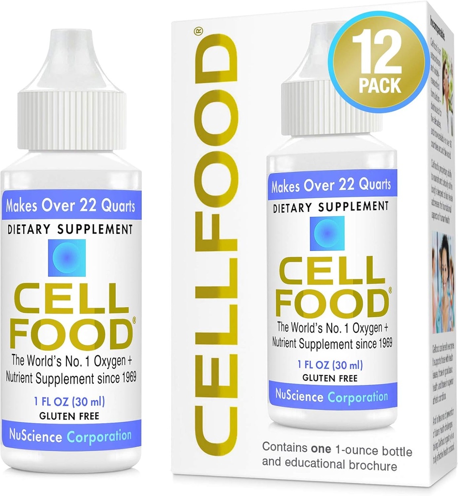 Cellfood Oxygen Boost - 1 fl oz, 12 Pack - Liquid Oksigen Tambahan - Gluten Free, Kosher