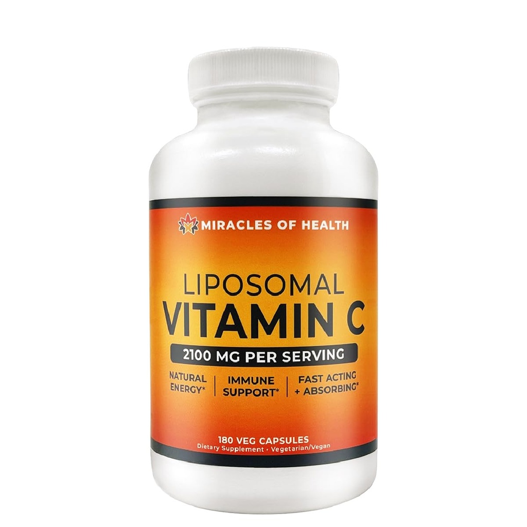 Lipomal Vitamin C 2100mg 124; 180 Veggie Capsules, 60 Day Supply 124; Cepat Absorbing Bioavability: Ange4; Antioksidant & Imune Kuat