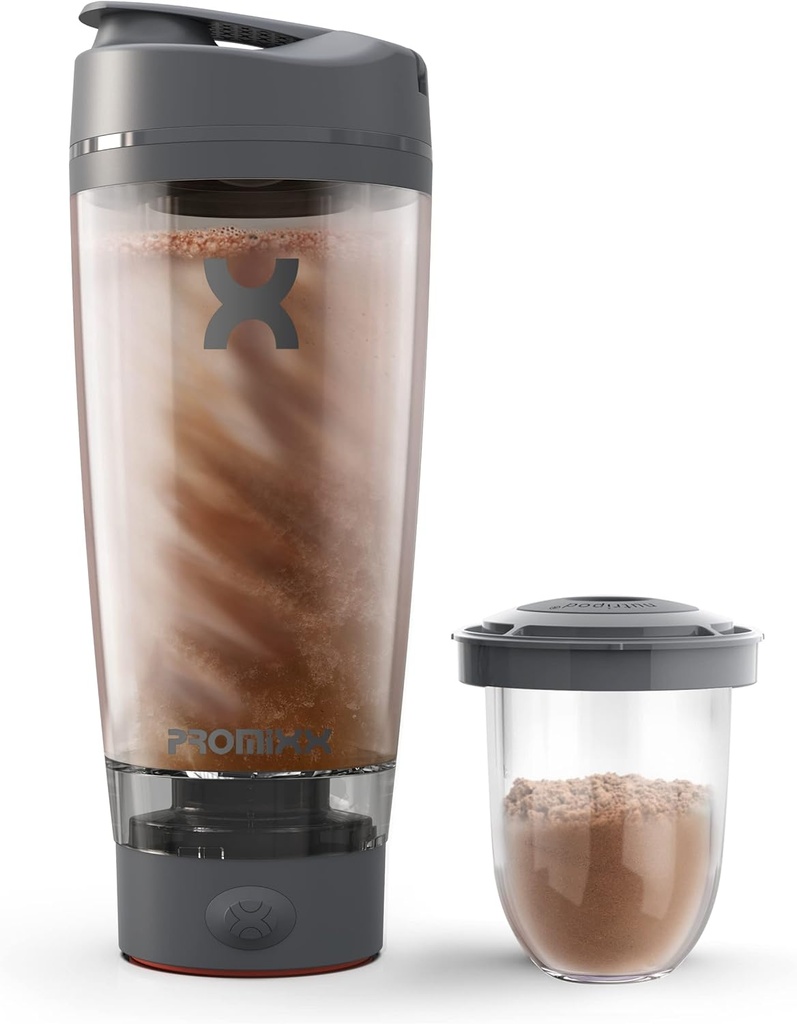 ProxProxShaker Bottle 124; Rechargable, Powerful for Smooth Protin Shakes 126; including Suplemen Penyimpanan - BPA Free 124; 20oz Cup (Grafite Gray)