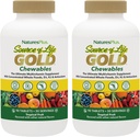 NaturesPlus Source of Life Gold Multivitamin - 90 Chewable Tablet, Paket 2 - with Vitamin D3, B12, K2 & More than 120 Whole Foods - Blood, Bone & Imune Dukung - Gluten Free - 60 Total Servings