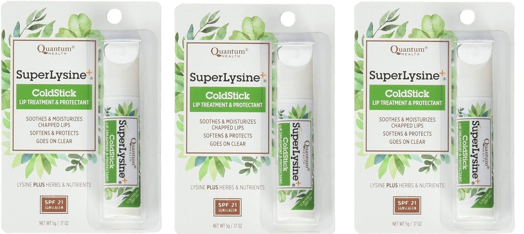 Super Lysine Plus + ColdStick, SPF 21, Reguler 0.18 oz (Paket 3) oleh Quantum Research