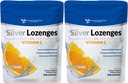 Silver Lozenges dengan Vitamin C - Premium Nano Silver 60 PPM Colloidal Silver, Organic Honey dan Vitamin C Mineral Drops untuk mendukung Imune System, Soothe Cough & Throat - Paket 2